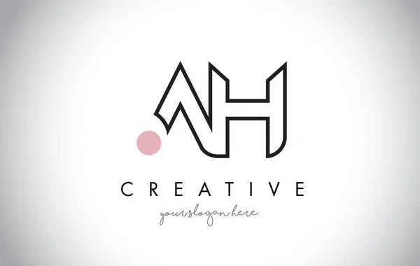 AH Letter Logo Design con tipografia creativa moderna di tendenza . — Vettoriale Stock