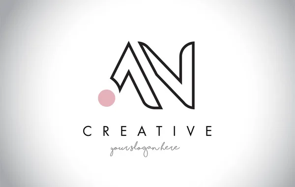 AN Letter Logo Design con tipografia creativa moderna di tendenza . — Vettoriale Stock