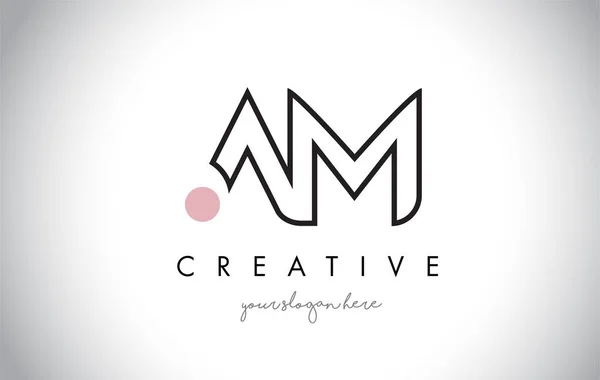 AM Carta Logo Design com Creative Modern Trendy Typography . —  Vetores de Stock