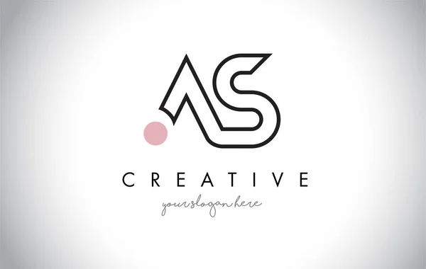 AS Letter Logo Design com Tipografia moderna e criativa da moda . — Vetor de Stock