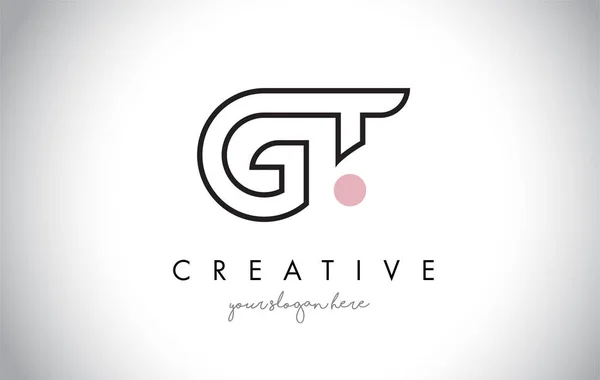 GT Carta Logo Design com Creative Modern Trendy Typography . — Vetor de Stock