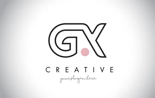 GX Letter Logo Design con tipografia creativa di tendenza moderna . — Vettoriale Stock