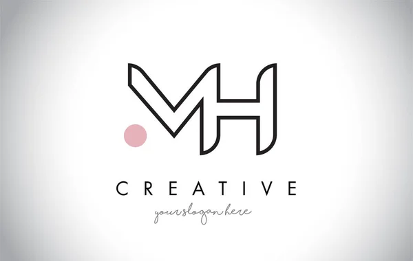 MH Carta Logo Design com Creative Modern Trendy Typography . — Vetor de Stock
