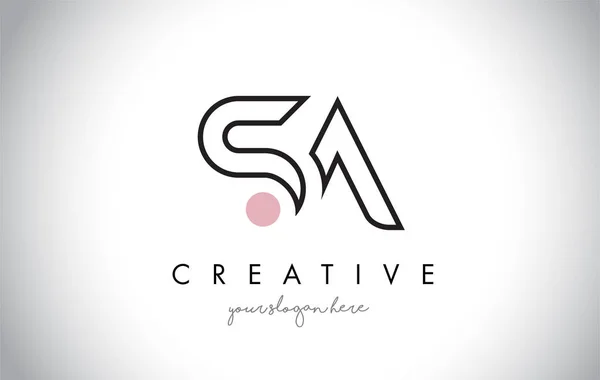 SA Carta Logo Design com Creative Modern Trendy Typography . — Vetor de Stock