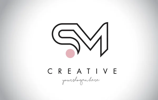 SM Carta Logo Design com Creative Modern Trendy Typography . — Vetor de Stock