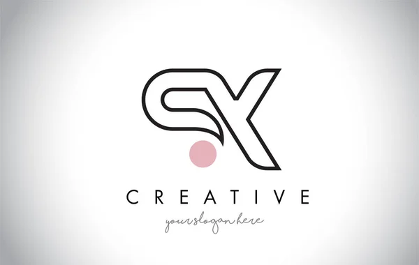 SX brief Logo Design met creatieve moderne Trendy typografie. — Stockvector