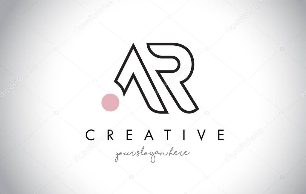 AR Letter Logo Design with Creative Modern Trendy Typography and Black Colors.