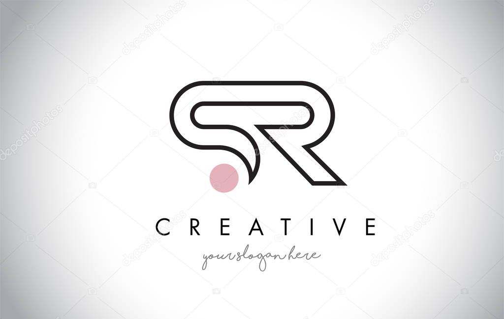 SR Letter Logo Design with Creative Modern Trendy Typography and Black Colors.
