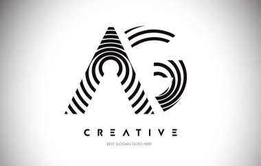 Tarım Hatları Warp Logosu Tasarımı. Dairesel Satırlarla Harf Simgesi.