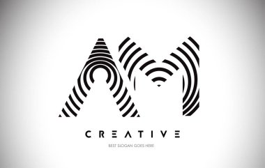 Ben Çizgiler Warp Logosu Tasarımı. Dairesel Satırlarla Harf Simgesi.