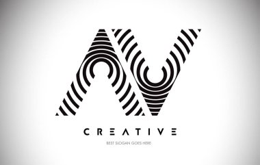 Av Hatları Warp Logosu Tasarımı. Dairesel Satırlarla Harf Simgesi.