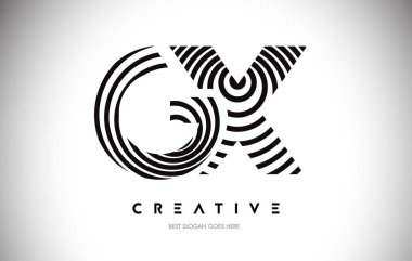 Gx Çizgileri Warp Logosu Tasarımı. Dairesel Satırlarla Harf Simgesi.