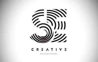 Se Lines Warp Logosu Tasarımı. Dairesel Satırlarla Harf Simgesi.