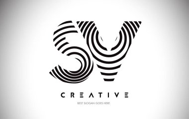 Sv Lines Warp Logosu Tasarımı. Dairesel Satırlarla Harf Simgesi.