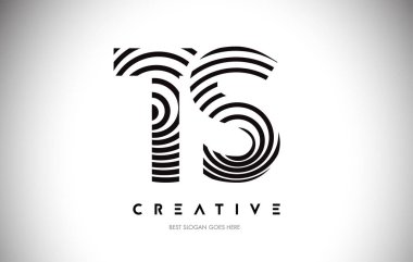 Ts Lines Warp Logosu Tasarımı. Dairesel Satırlarla Harf Simgesi.