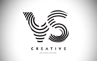 Warp Logosu Tasarımı 'na karşı. Dairesel Satırlarla Harf Simgesi.