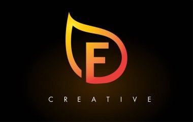 E Yaprak Harf Tasarımı Altın Yaprak Tasarımı