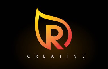 R Yaprak Logo Harf Tasarımı Altın Yaprak Tasarımı