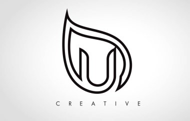 Yaprak Tasarımlı U Yaprak Logosu Harfi Tasarımı