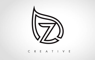 Yaprak Tasarımlı Z Yaprak Logosu Harfi Tasarımı