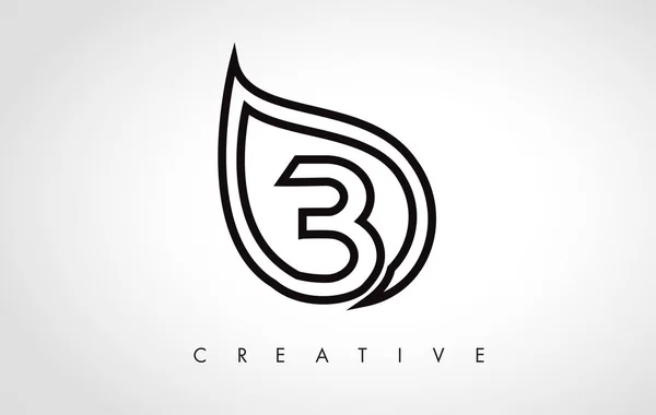 B Yaprağı Logo Harf Tasarımı Yaprak Tasarımı — Stok Vektör