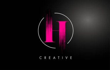 Pembe Fırça Darbesi Logo Tasarımı. Pembe Boya Logo Mektupları I