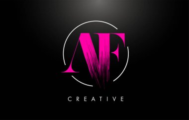 Pembe Fırça Darbesi Logo Tasarımı. Pembe Boya Logo Mektupları 