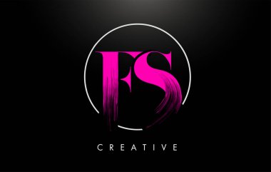 Pembe fırça darbesi logo tasarımı. Pembe Boya Logo Mektupları 