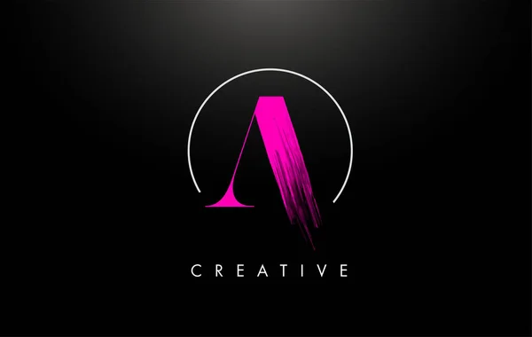 Rose Une brosse Lettre AVC Logo Design. Lettres de logo de peinture rose I — Image vectorielle