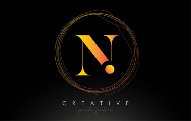 Yaratıcı Dairesel Kablo F ile Altın Sanatçı ve Harf Logosu Tasarımı