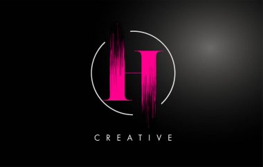 Pembe Fırça Darbesi Logo Tasarımı. Pembe Boya Logo Mektupları I