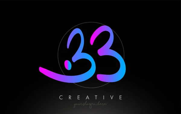 BB Artistic Brush Letter Logo manuscrit en bleu pourpre — Image vectorielle