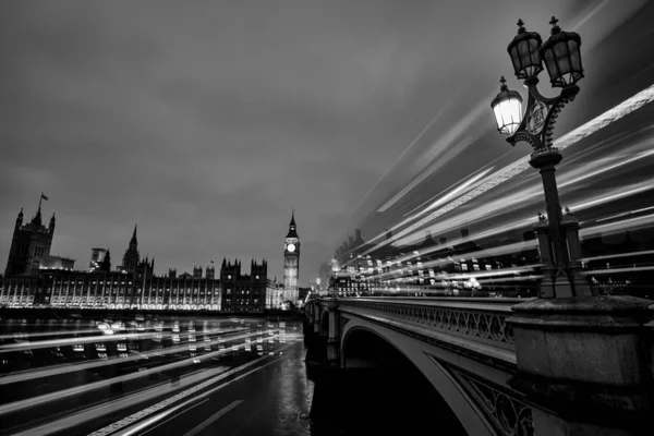 Londýn v Night Black and White Photography — Stock fotografie