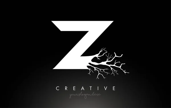 クリエイティブツリーブランチとレターZデザインロゴ。ZレターツリーIc — ストックベクタ