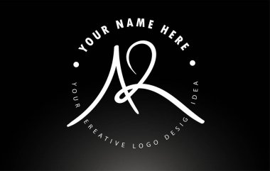 Dairesel Harf Desenli El Yazısı Harfler Logosu Tasarımı.