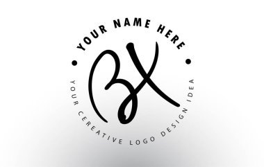 Dairesel Harf Desenli El Yazısı Harfler Logosu Tasarımı.