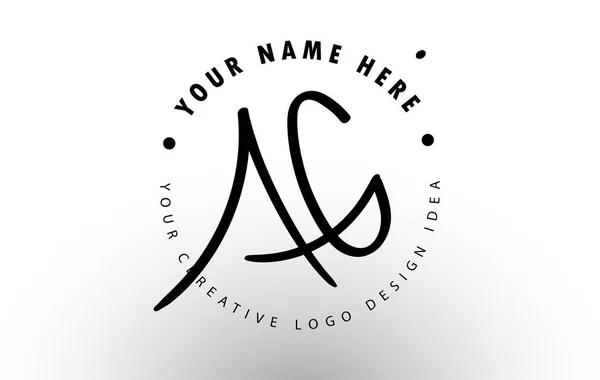Dairesel Harf Desenli Tarım Harfleri Logosu Tasarımı. — Stok Vektör