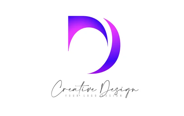 Mor D Logo Harf Tasarımı Simgesi. D Le 'nin Yaratıcı Mor Tasarımı — Stok Vektör
