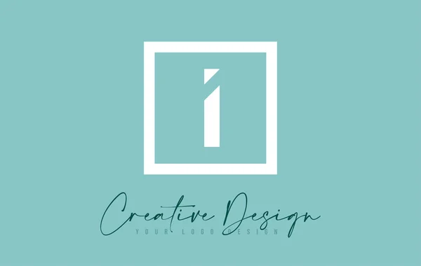 I letter icon design mit kreativem modernem Look und teal backgrou — Stockvektor