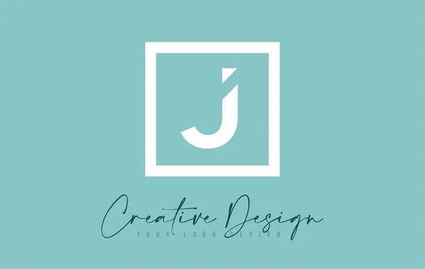 J letter icon design mit kreativem modernen look und teal backgrou — Stockvektor