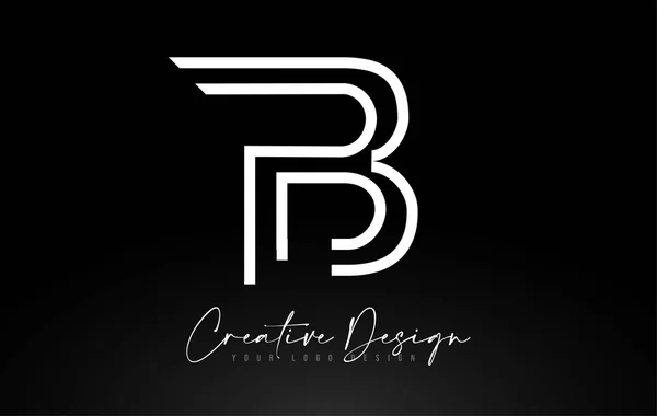 Monogramme B Lettre Logo design avec lignes créatives Icône Design Ve — Image vectorielle