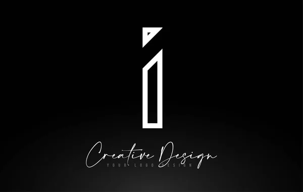 Monograma I Carta Logo design com linhas criativas Ícone Design Ve — Vetor de Stock