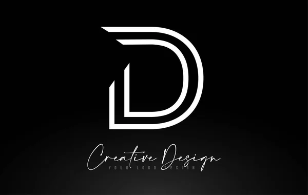 Μονόγραμμα D Letter Σχεδιασμός Λογότυπο με Creative Lines Σχεδιασμός Εικόνας Ve — Διανυσματικό Αρχείο