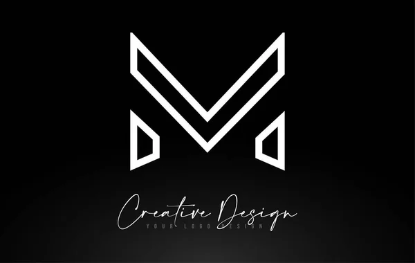 Monogram M Letter Logo design with Creative Lines Icon Design Ve — 스톡 벡터