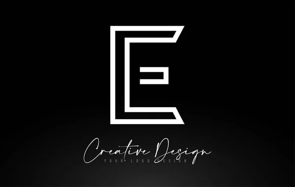 Monogram E Letter Logo design s kreativními liniemi Ikona Design Ve — Stockový vektor