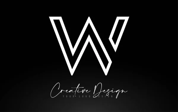 Yaratıcı Satır Simgesi ve Tasarımı ile W Harfi Logo Tasarımı — Stok Vektör