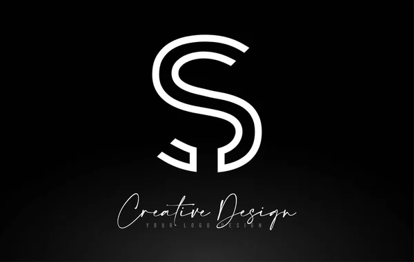 Monogram S Letter Logo design s kreativními liniemi Ikona Design Ve — Stockový vektor