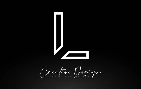 Monograma L Carta Logo design com linhas criativas Ícone Design Ve — Vetor de Stock