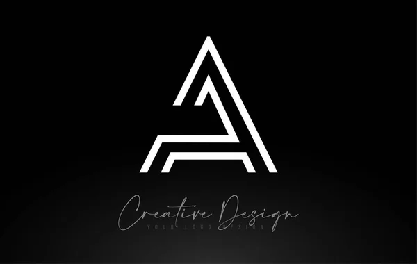 Monograma Una carta Logotipo de diseño con líneas creativas Icon Design Ve — Vector de stock