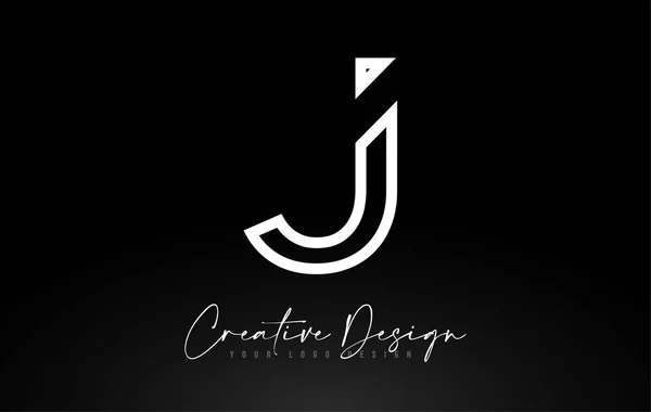 Design loga monogramu J s kreativními liniemi Design ikon Ve — Stockový vektor
